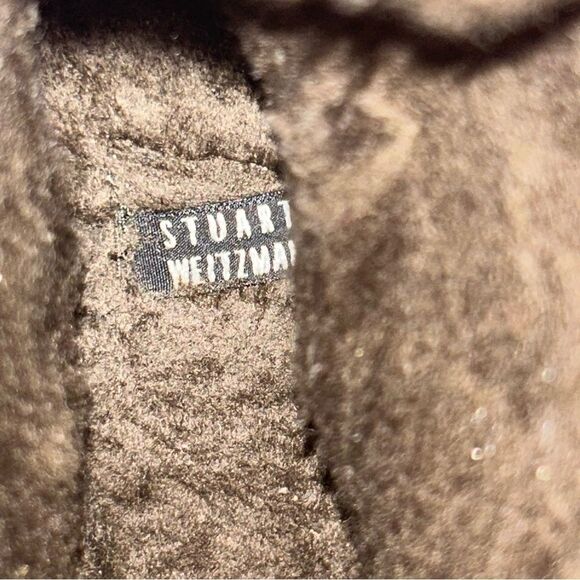Stuart Weitzman Sockette Suede Leather Faux Fur Wedge Boot Shoes - Picture 9 of 12